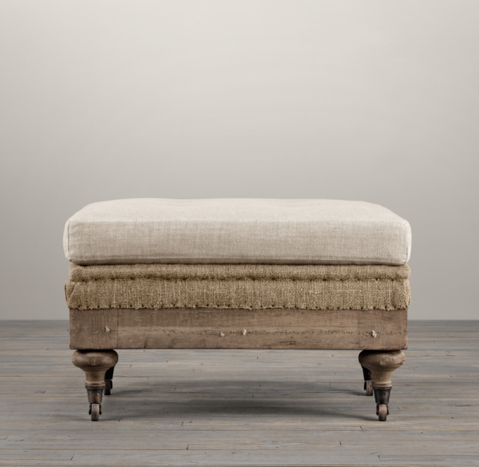 Deconstructed English Roll Arm Ottoman