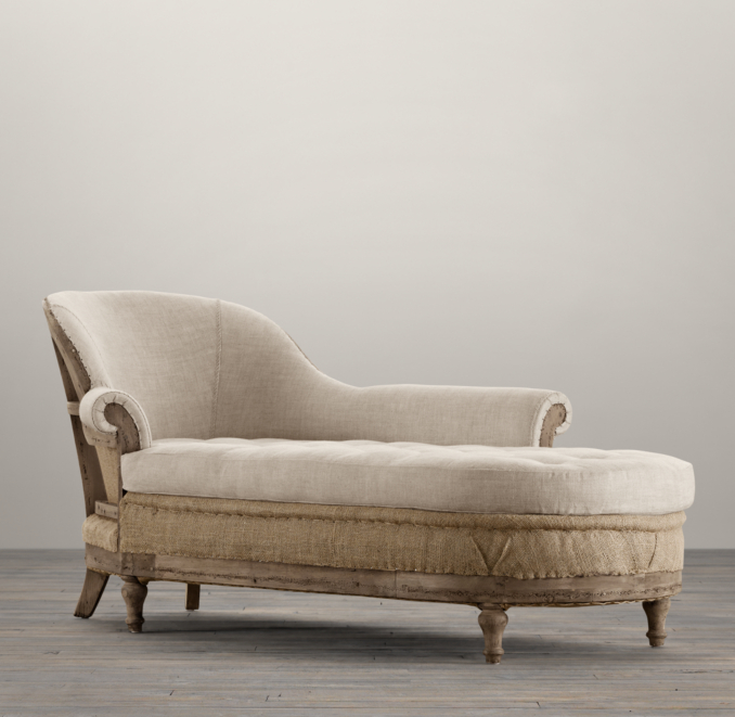 Deconstructed French Victorian Right-Arm Chaise