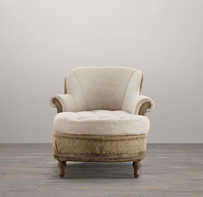 Deconstructed French Victorian Right-Arm Chaise