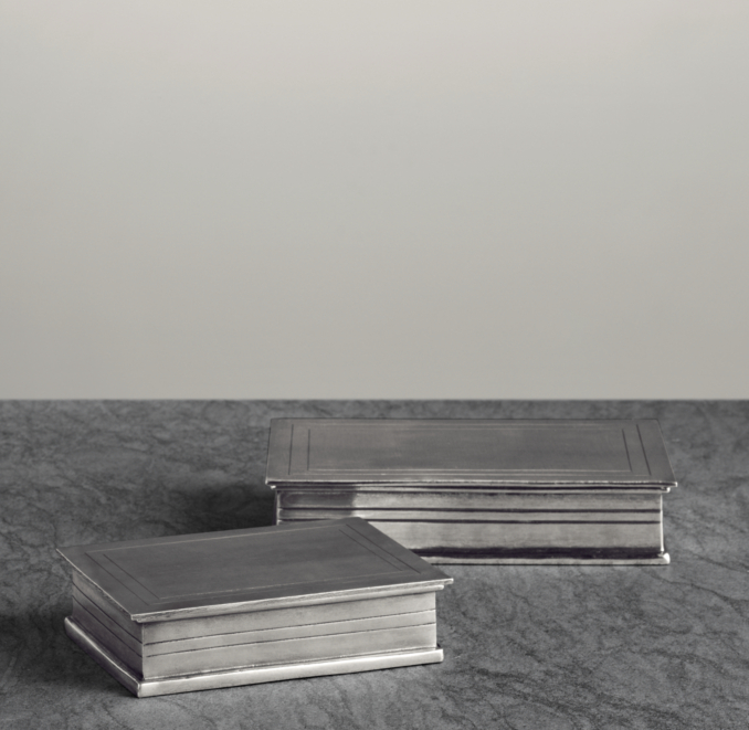 Apothecary Pewter Accessories - Rectangle Box