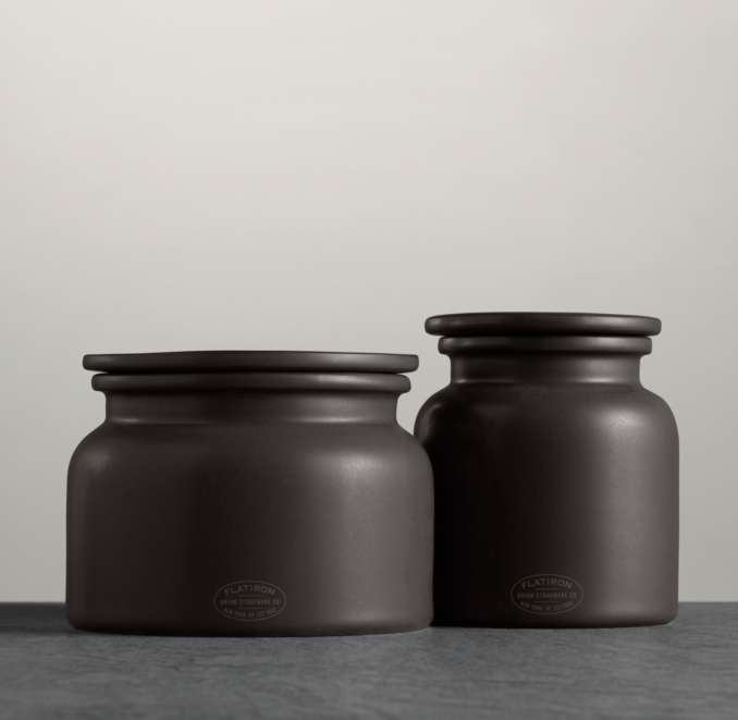 Flatiron Union Stoneware Canister Charcoal
