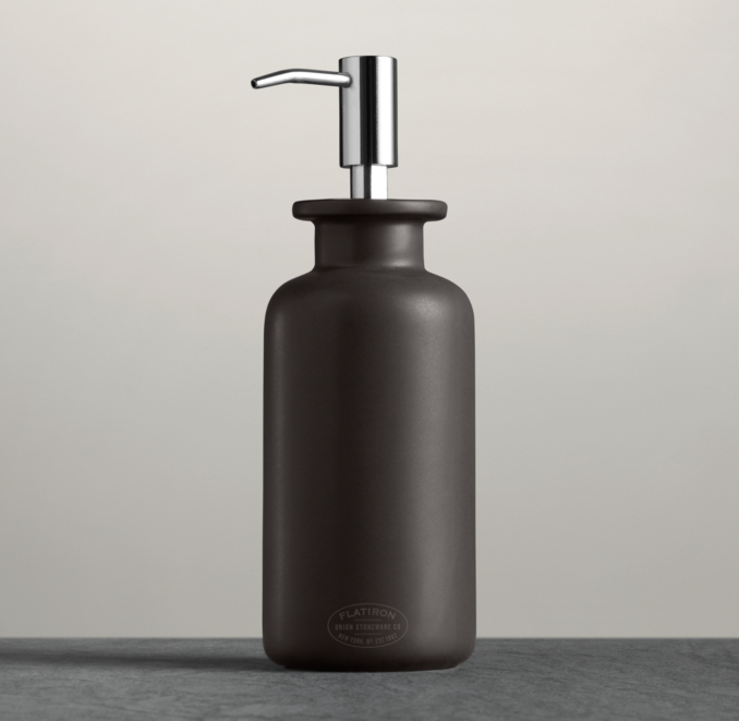 Flatiron Union Stoneware Soap Dispenser Charcoal