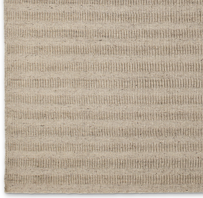 Textured Striped Wool Rug Swatch - Cream
