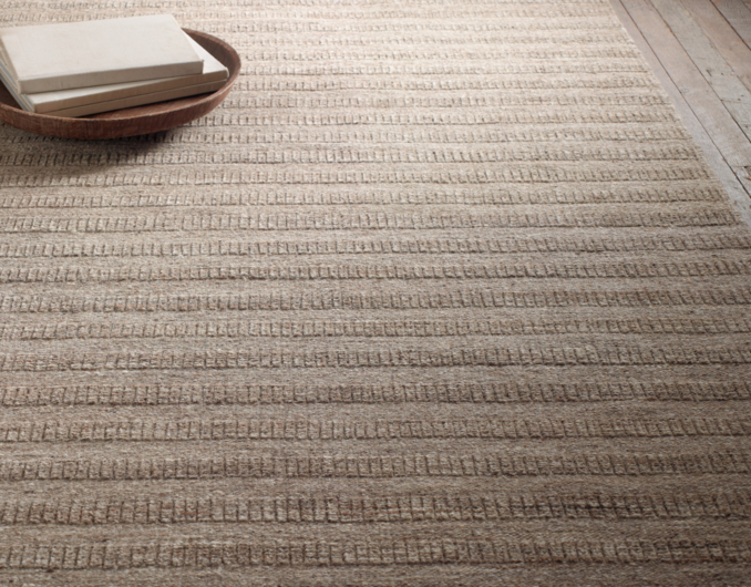 Textured Striped Wool Rug - Marled
