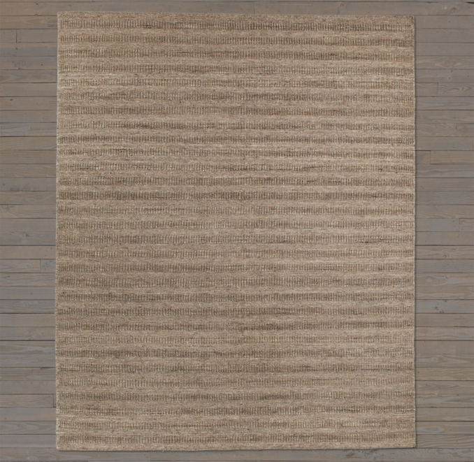 Textured Striped Wool Rug Swatch - Heather Grey