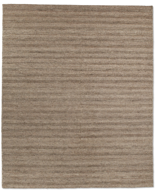 Textured Striped Wool Rug - Heather Grey