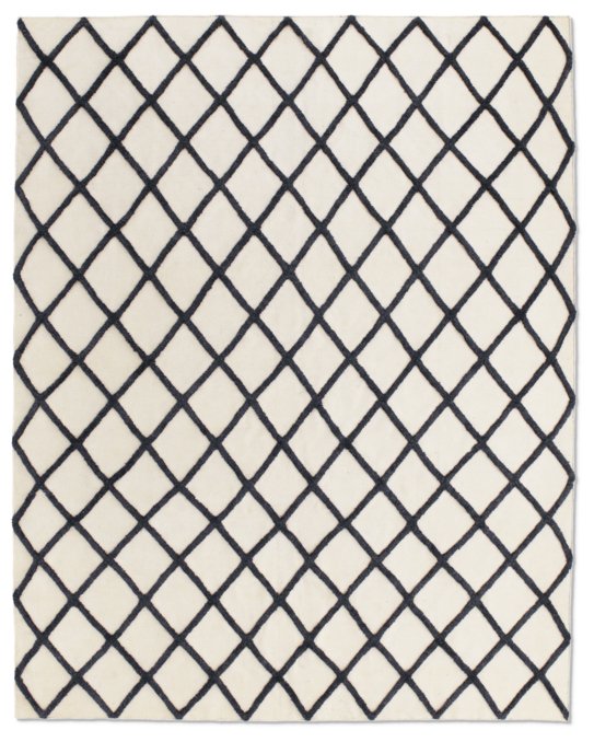 Diamante Flatweave Rug - Cream/Charcoal