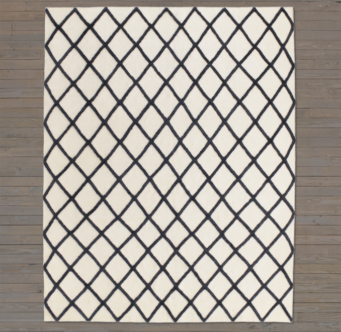 Diamante Flatweave Linen Rug Swatch - Cream/Charcoal