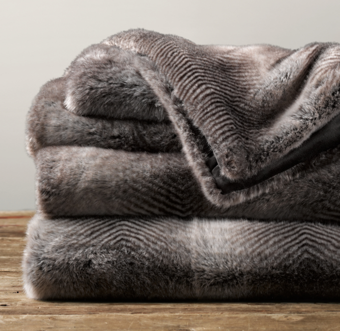 Luxe Faux Fur Throw - Chinchilla