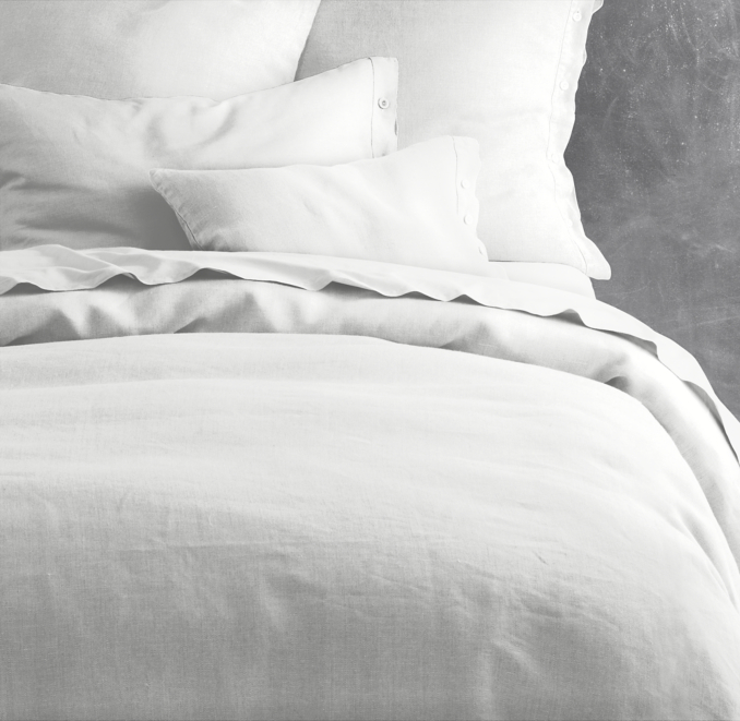 Garment-Dyed Textured Linen Duvet Cover