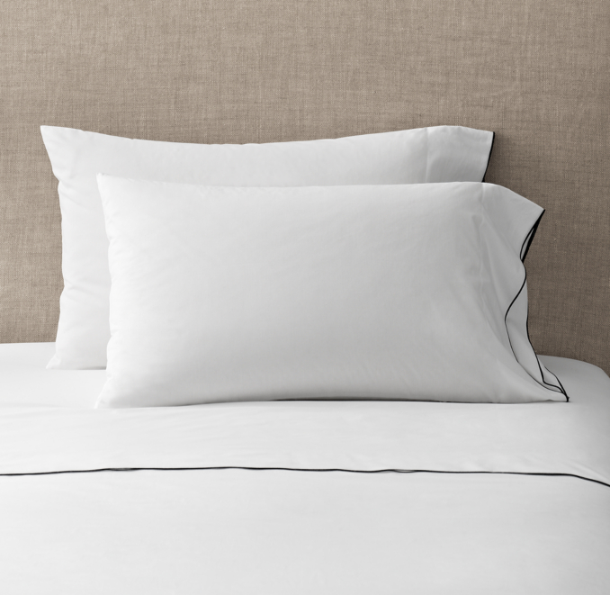 Italian Tipped Satin Stitch Pillowcases (Set of 2)