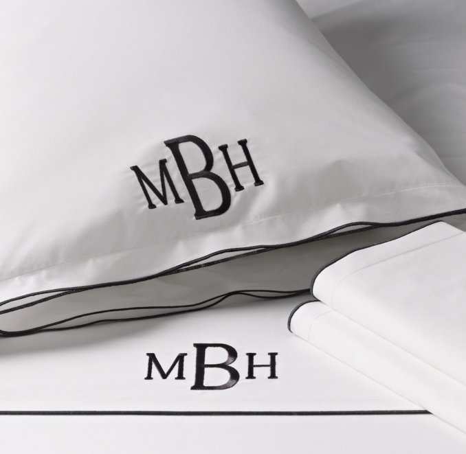 Italian Tipped Satin Stitch Sham