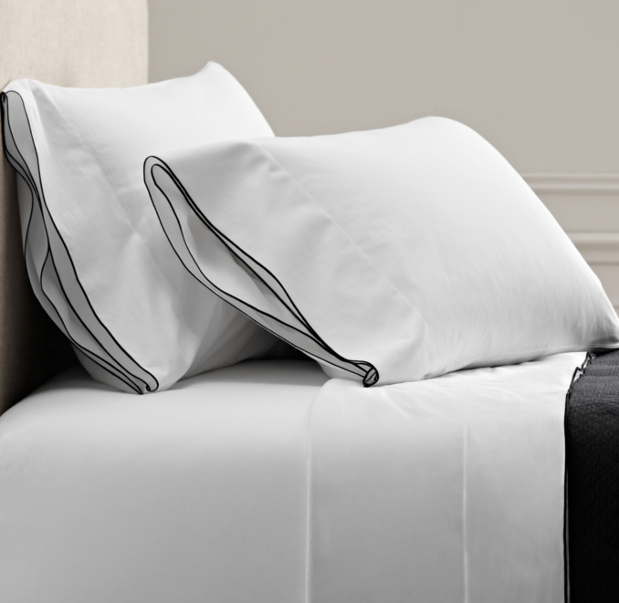 Italian Tipped Satin Stitch Sheet Set