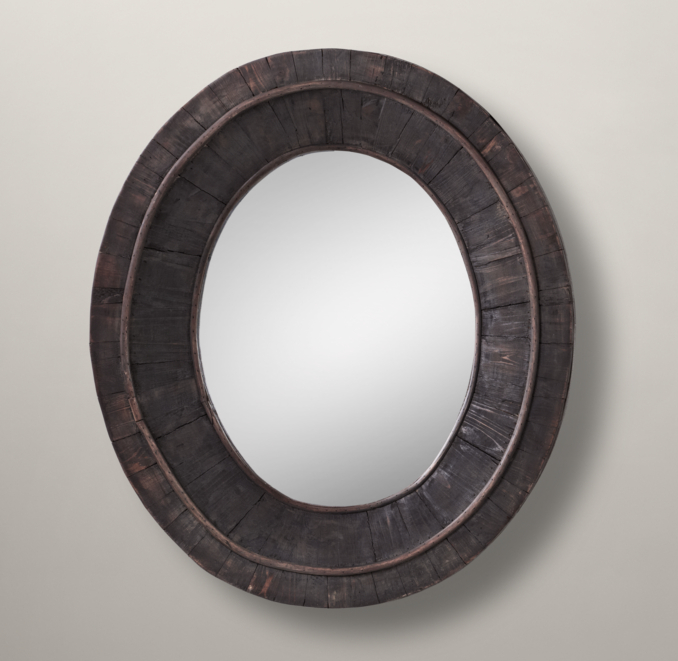 Pieced Oval Mirror - Black