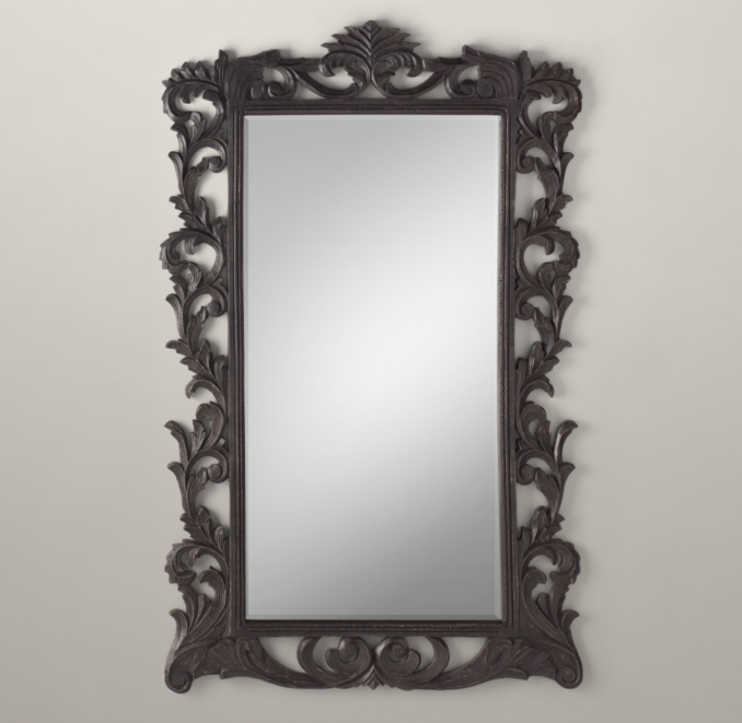 Rococo Leaner Mirror Black