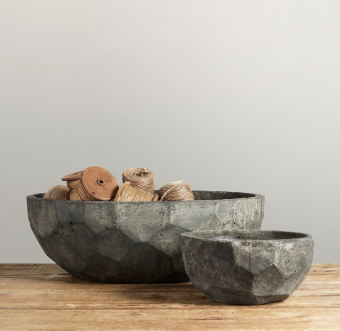 Sculptural Stone Vessel Faceted Bowl Collection