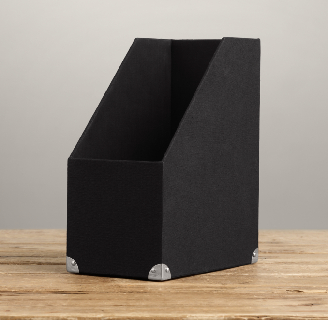 Linen Magazine Box Black