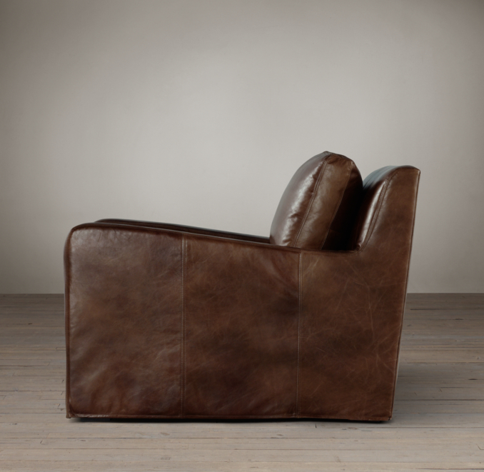 Belgian Slope Arm Leather Chair