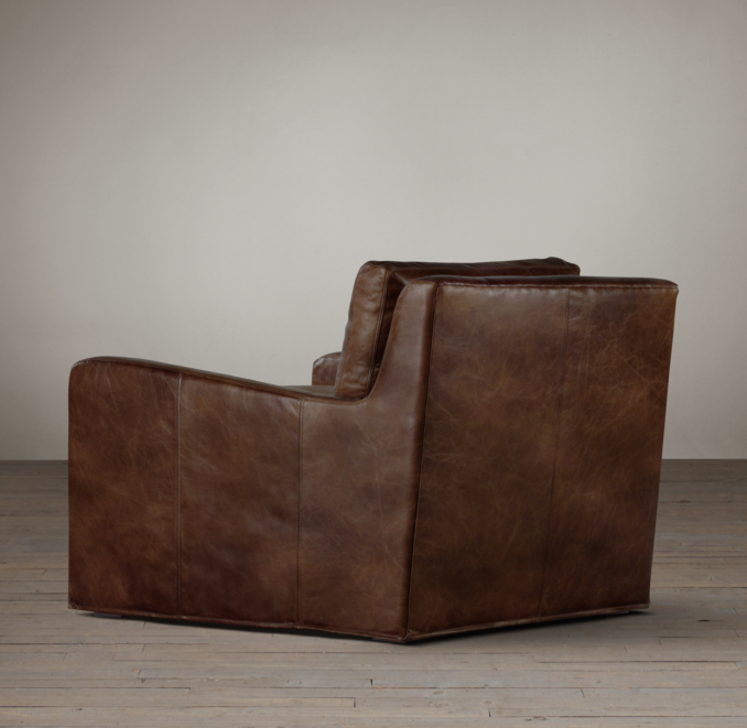 Belgian Slope Arm Leather Chair
