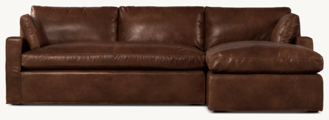 Belgian Track Arm Leather Right Arm Sofa Chaise
