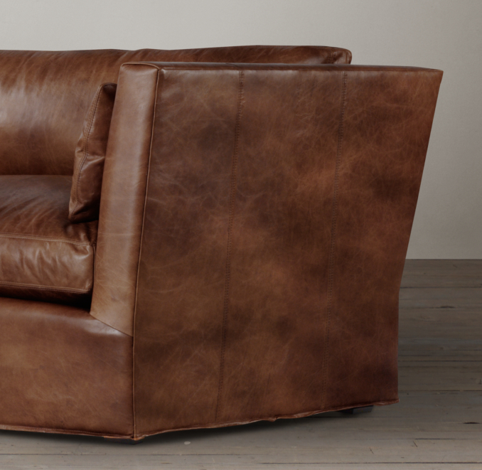 5' Belgian Shelter Arm Leather Sofa