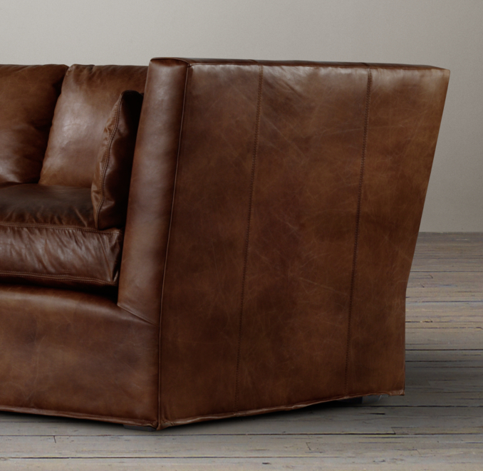 9' Belgian Shelter Arm Leather Sofa