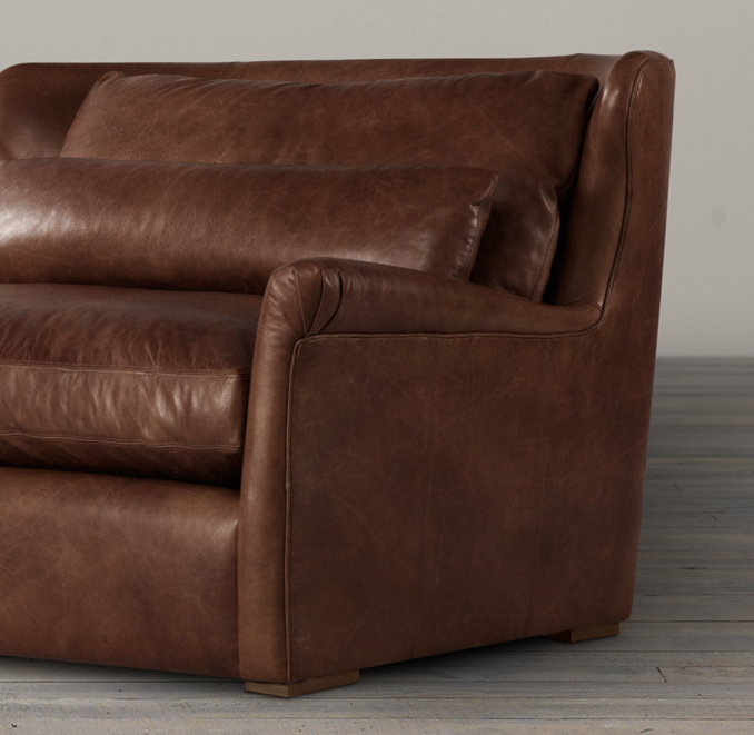 5' Belgian Wingback Leather Sofa