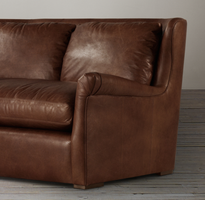 6' Belgian Wingback Leather Sofa