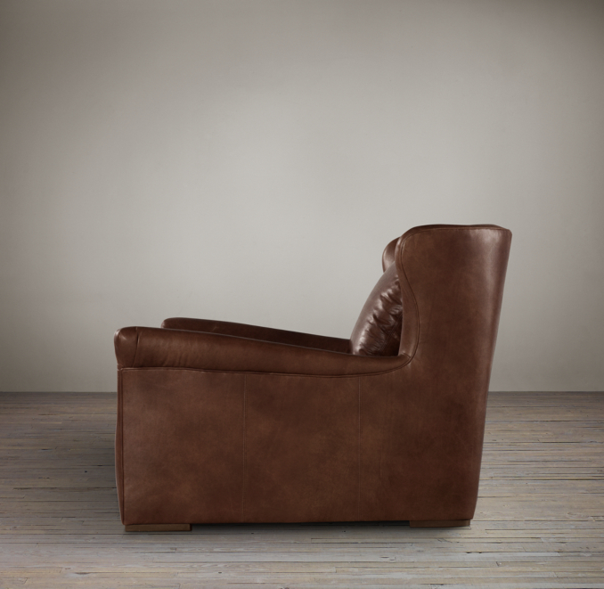 6' Belgian Wingback Leather Sofa