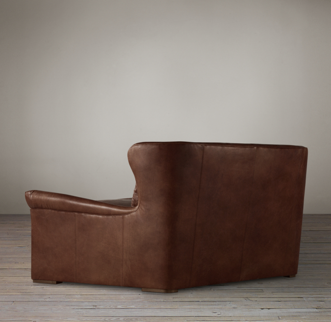 6' Belgian Wingback Leather Sofa