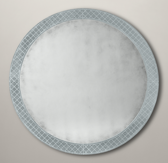 18th C. Venetian Cut-Glass Round Mirror