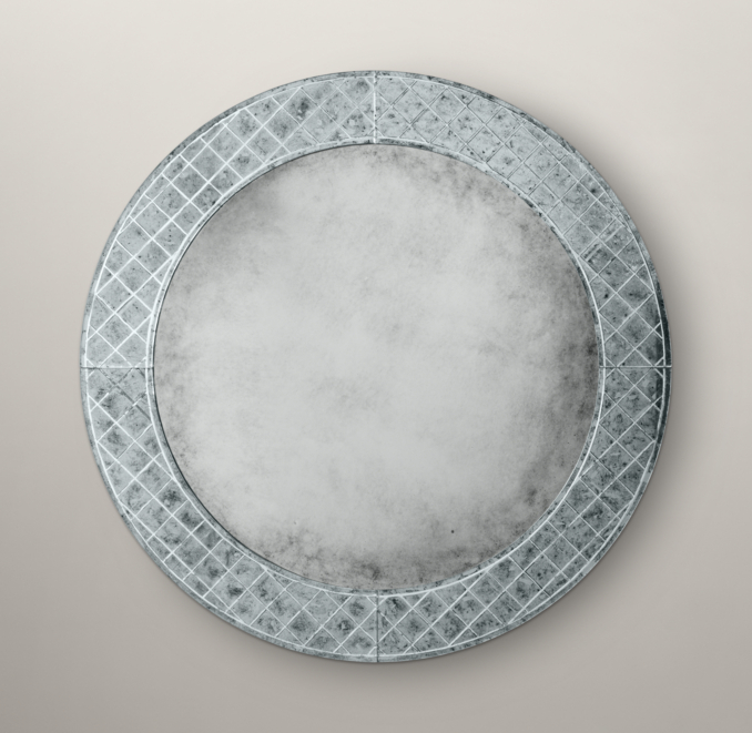 18th C. Venetian Cut-Glass Round Mirror
