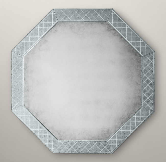 18th C. Venetian Cut-Glass Octagonal Mirror