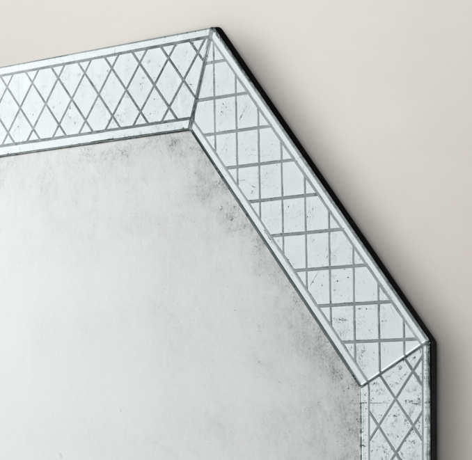 18th C. Venetian Cut-Glass Octagonal Mirror