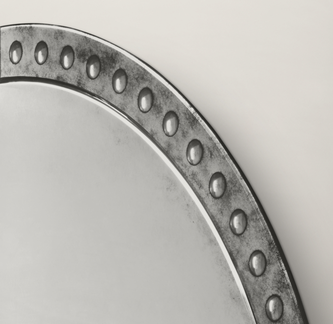 Palazzo Antiqued-Glass Round Mirror