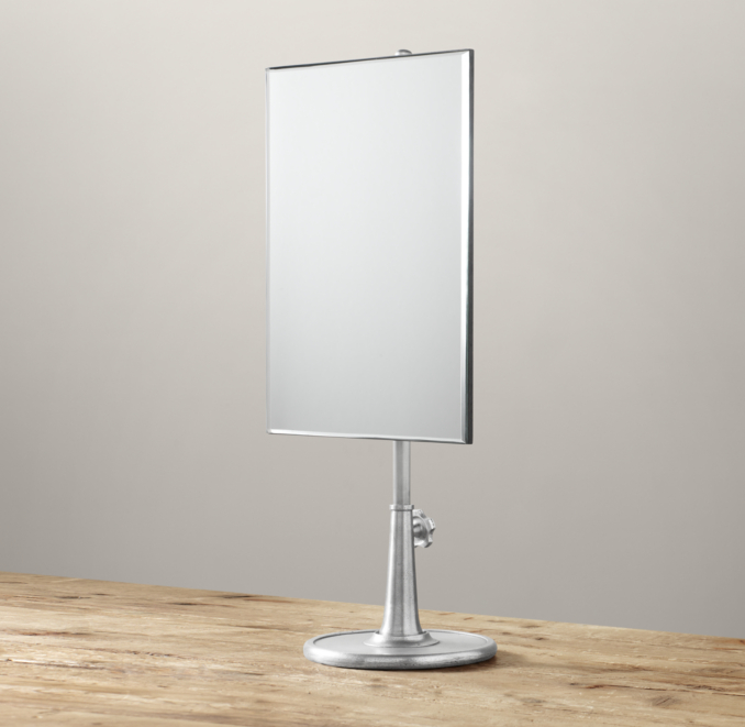 Telescoping Tabletop Mirror Dark Nickel Rectangle