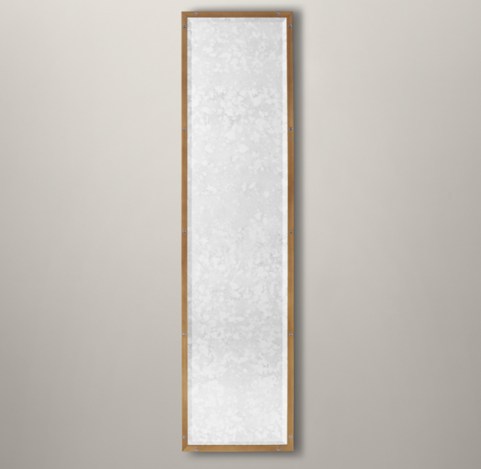 Bistro Antiqued Brass Narrow Leaner Mirror