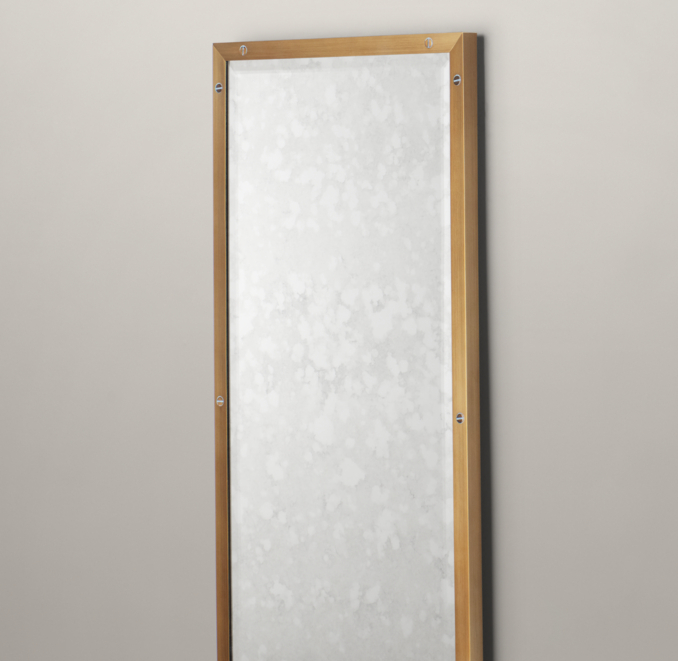 Bistro Antiqued Brass Narrow Leaner Mirror