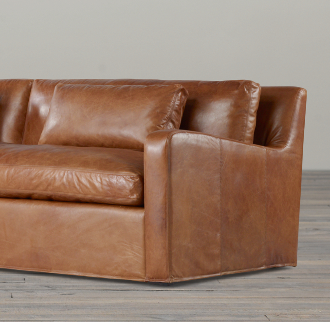 Belgian Slope Arm Leather Sofas