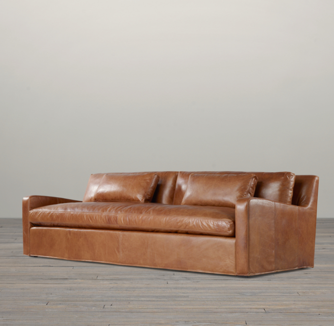 Belgian Slope Arm Leather Sofas