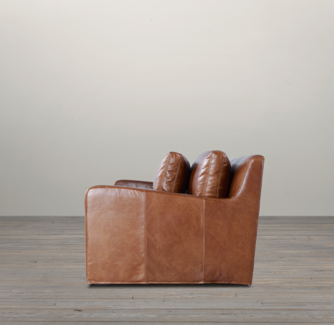 Belgian Slope Arm Leather Sofas