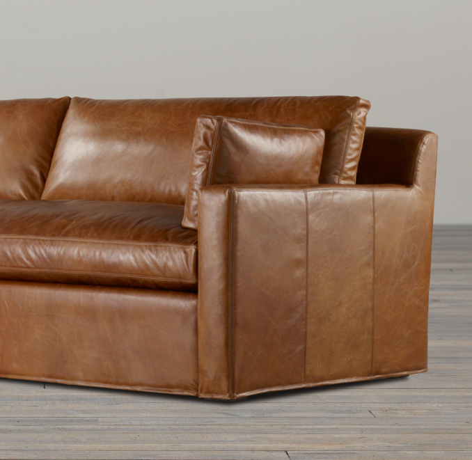 Belgian Track Arm Leather Sofas