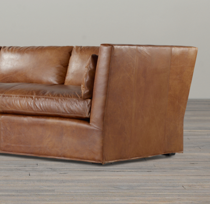Belgian Shelter Arm Leather Sofas