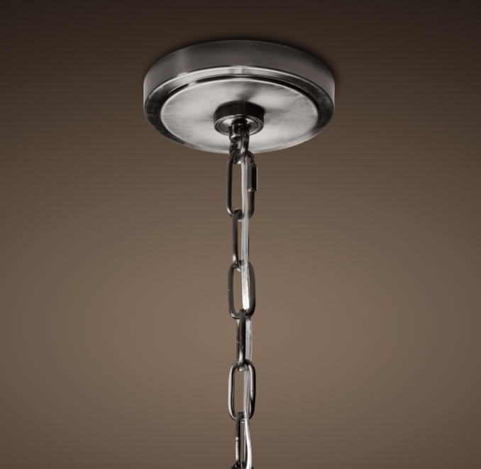 Antiqued Metal Drum Pendant Antique Silver Large