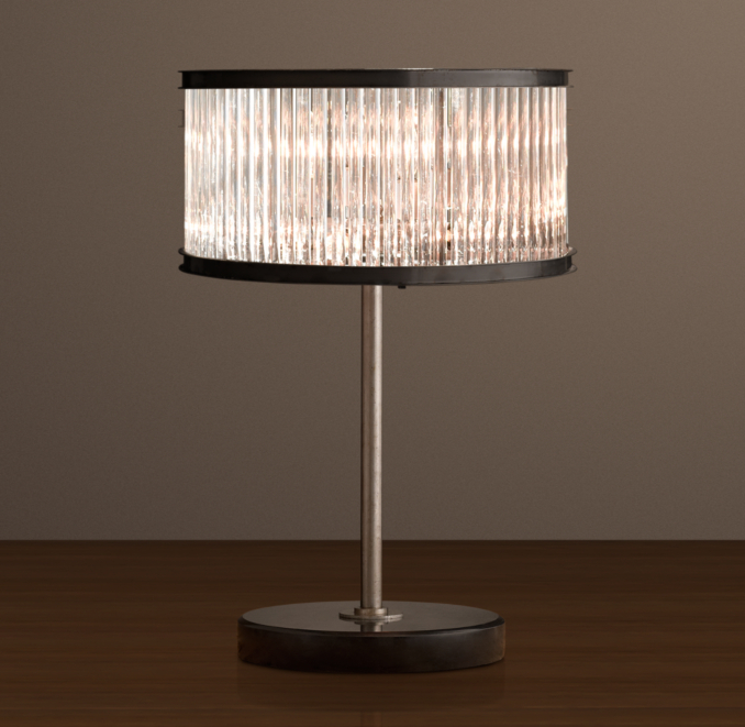 1920s Essex Crystal Rod Table Lamp