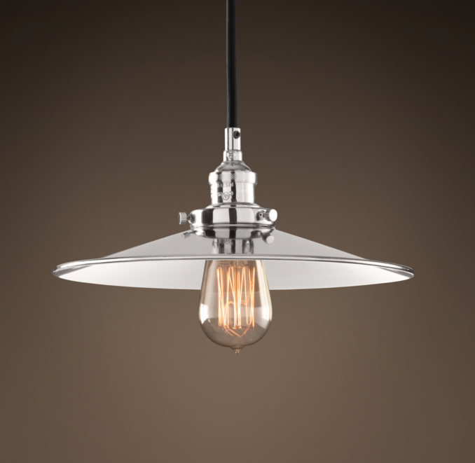 Metal Filament 11" Pendant Polished Nickel