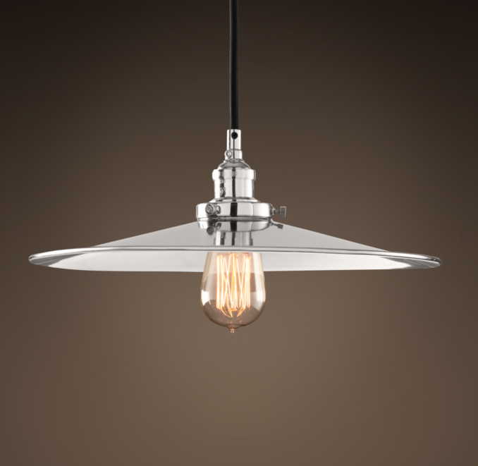 Metal Filament 14" Pendant Polished Nickel