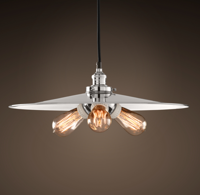 Metal Filament 18" Pendant Polished Nickel