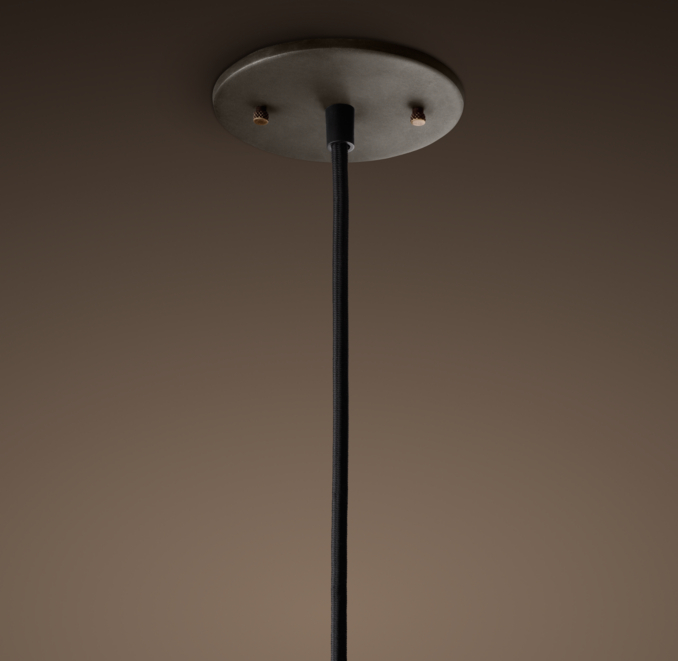 Ribbed Glass Filament 14" Pendant Aged Steel