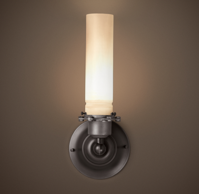 Edison Milk Glass Sconce Gunmetal